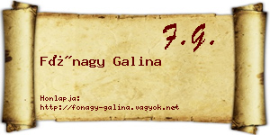 Fónagy Galina névjegykártya